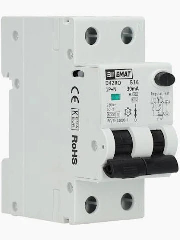 Aardlekautomaat 1P+N 16A B-karakteristiek 30 mA