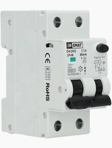Aardlekautomaat 1P+N 16A C-karakteristiek 30 mA